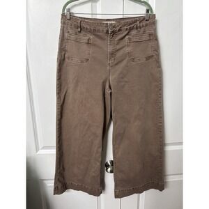 Charlie B High Rise Wide Leg Crop Jeans Womens 16 Brown Sailor Cropped